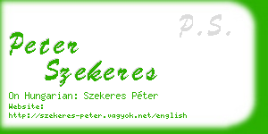 peter szekeres business card